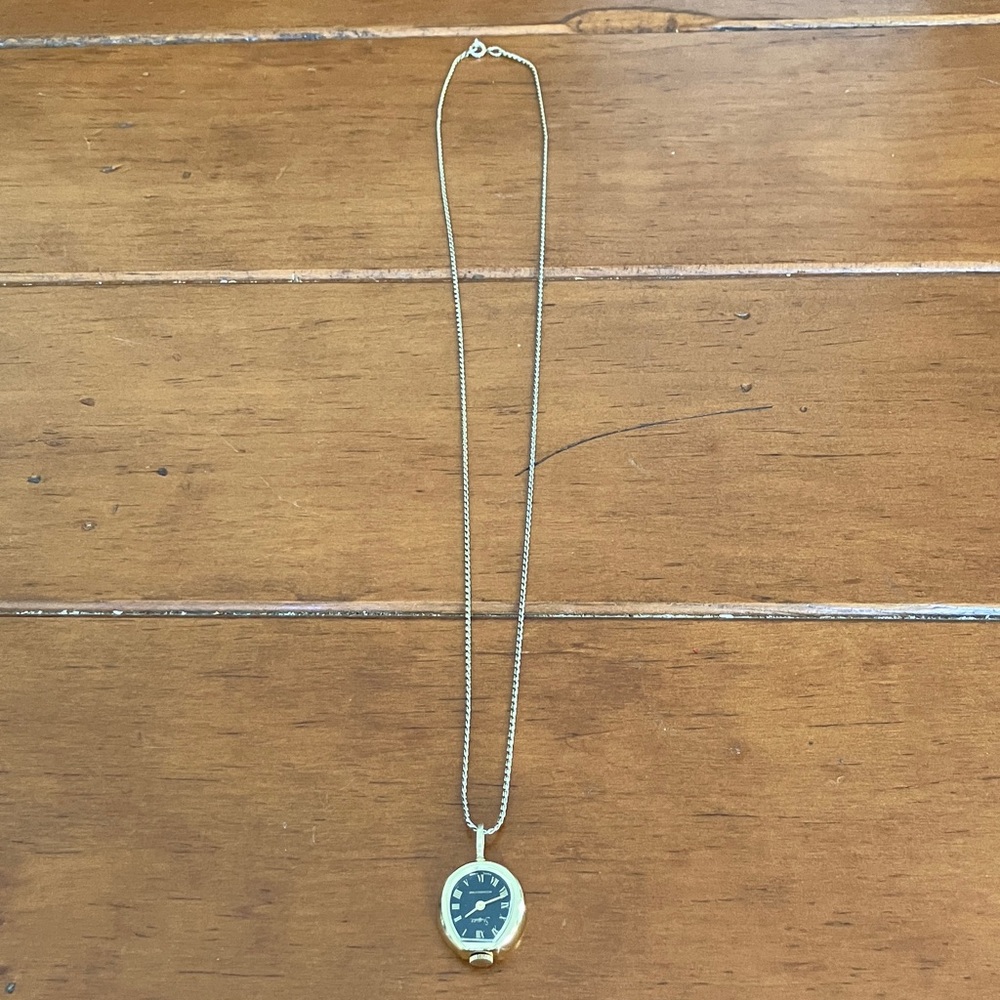 Vintage Costume Jewelry Watch Necklace